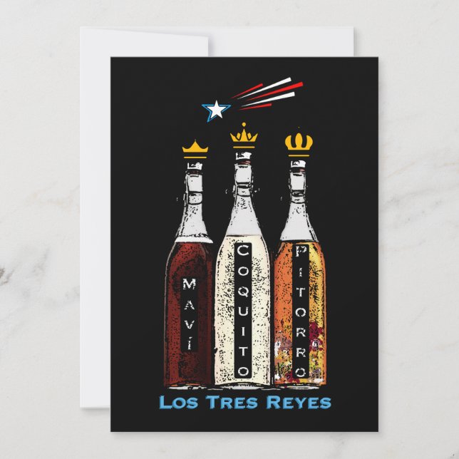 Cartes Pour Fêtes Annuelles Porto Rico Tres Reyes Boricuas (Devant)