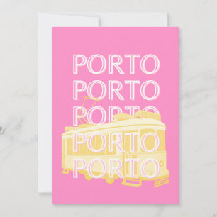 Cartes Pour Fêtes Annuelles Porto Travel Art, Portugal, Rose