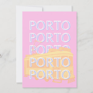 Cartes Pour Fêtes Annuelles Porto Travel Art, Portugal Travel Art, Preppy Pink