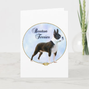 Cartes Pour Fêtes Annuelles Portrait de Boston Terrier