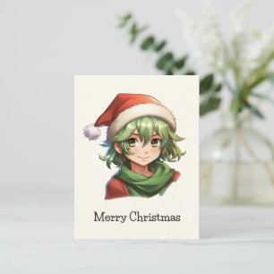 Cartes Pour Fêtes Annuelles Portrait de l'Anime de Noël