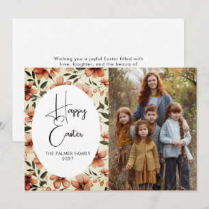 Cartes Pour Fêtes Annuelles Portrait de Pâques floral printanier Élégant Simpl