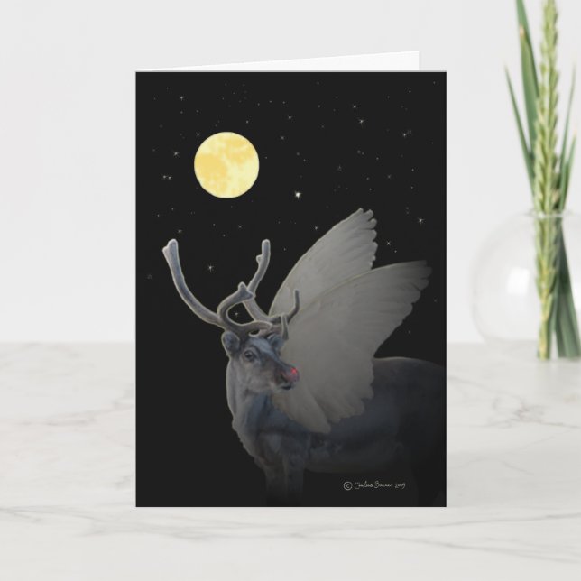 Cartes Pour Fêtes Annuelles Portrait de "Rudolf In the Moonlight" (Devant)