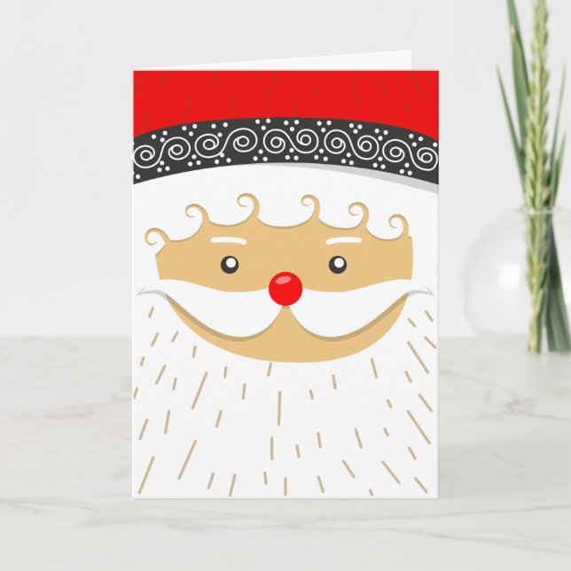 Cartes Pour Fêtes Annuelles Portrait du Père Noël (Devant)