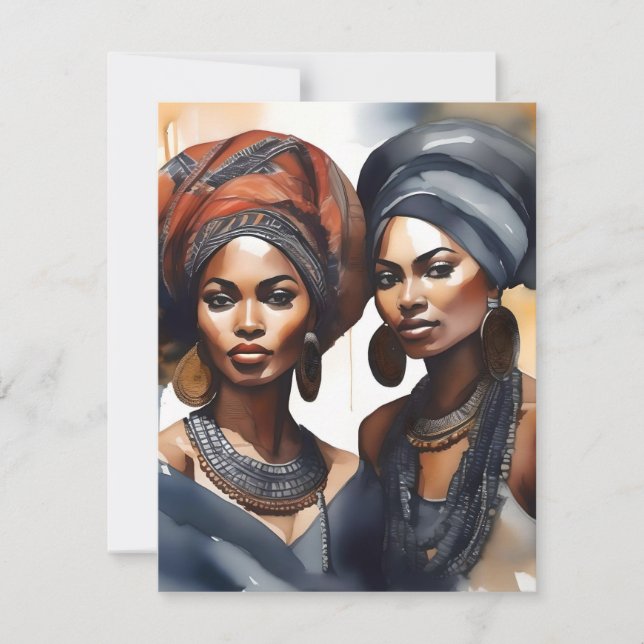 Cartes Pour Fêtes Annuelles Portrait femme africaine D (Devant)