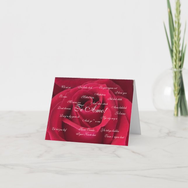 Cartes Pour Fêtes Annuelles Portugais : "Je t'aime" dans 23 langues (Devant)