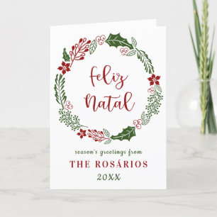 Cartes Pour Fêtes Annuelles Portugais Joyeux Noël, Feliz Natal, Custom