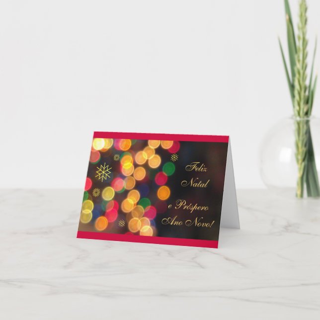 Cartes Pour Fêtes Annuelles Portugais : Noël natal/Joyeux de Feliz (Devant)