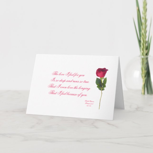 Cartes Pour Fêtes Annuelles Portugais : poema e rosa - Saint-Valentin (Devant)