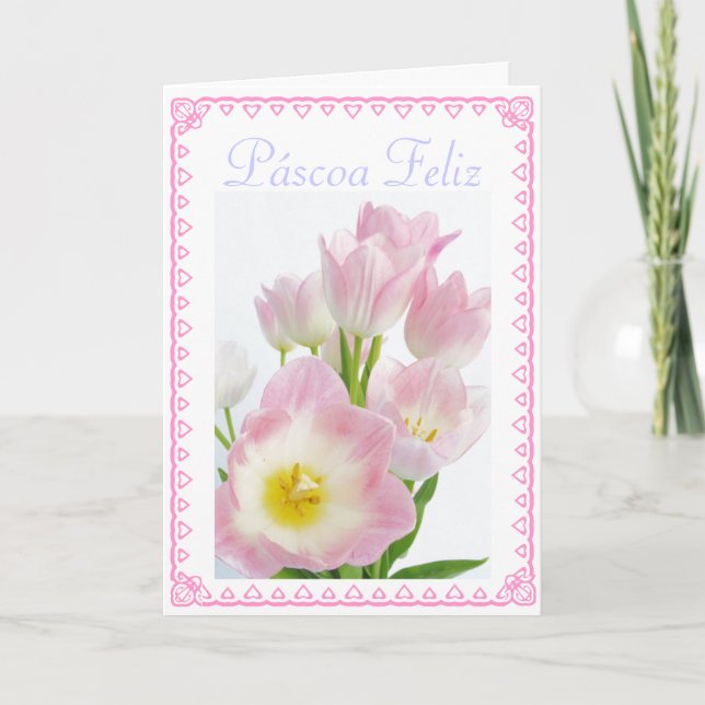 Cartes Pour Fêtes Annuelles Portugais : Tulipas/Páscoa (Devant)