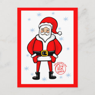 Cartes Pour Fêtes Annuelles Pose père Noël