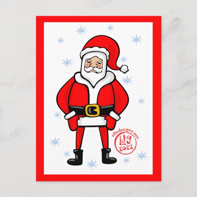 Cartes Pour Fêtes Annuelles Pose père Noël (Devant)