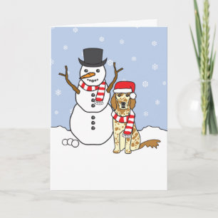 Cartes Pour Fêtes Annuelles Poseur anglais et bonhomme de neige