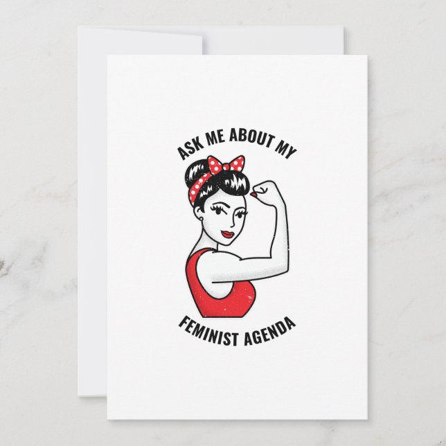 Cartes Pour Fêtes Annuelles Posez-moi la question de mon agenda féministe (Devant)