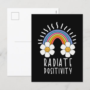 Cartes Pour Fêtes Annuelles Positivité du rayonnement Arc-en-ciel coloré et