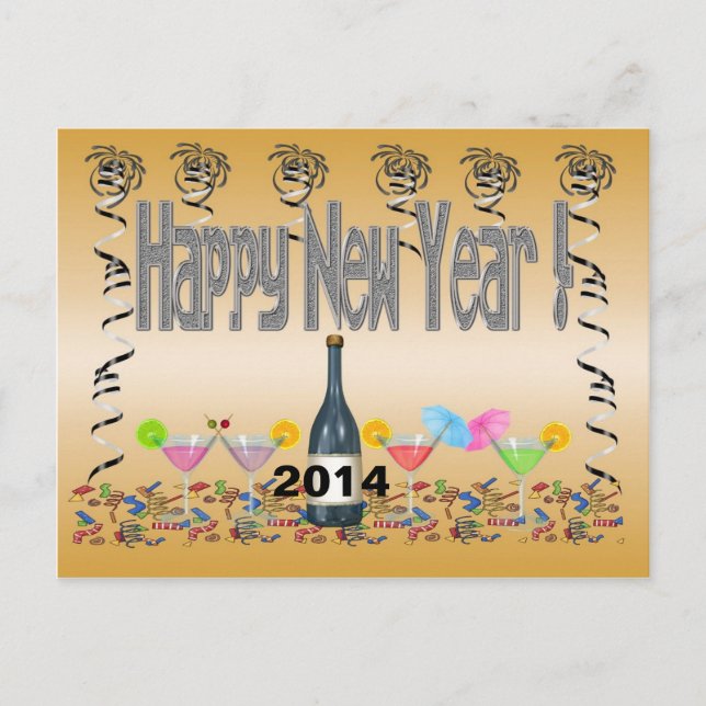 Cartes Pour Fêtes Annuelles Post-card de New Year (Devant)