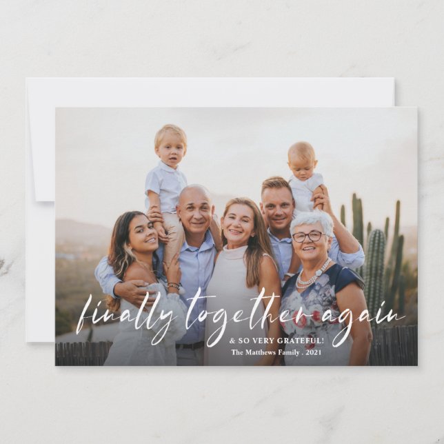 Cartes Pour Fêtes Annuelles Post Moderne Covid Finalement Ensemble à nouveau p (Devant)