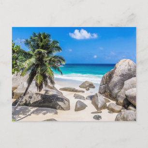 Cartes Pour Fêtes Annuelles Poster cadeau Mahe Seychelles Carana Beach