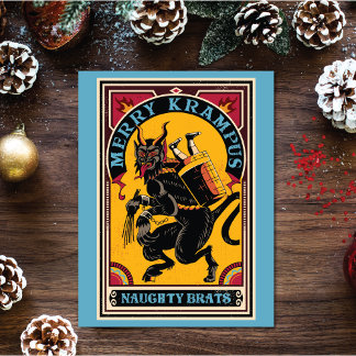 Cartes Pour Fêtes Annuelles Poster de cirque Xmas Merry Krampus Naughty Brats