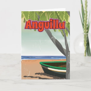 Cartes Pour Fêtes Annuelles Poster de voyage Anguilla vintage.