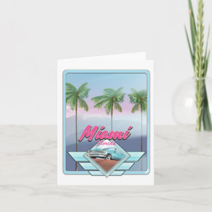 Cartes Pour Fêtes Annuelles poster de voyage Miami Florida Vintage