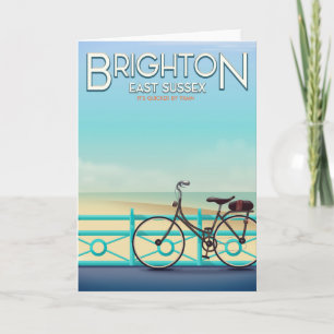Cartes Pour Fêtes Annuelles Poster de voyage vintage de Brighton, East Sussex.
