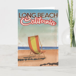 Cartes Pour Fêtes Annuelles Poster de voyage vintage Long Beach California
