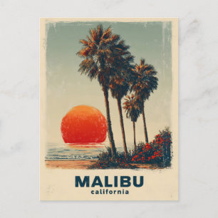 Cartes Pour Fêtes Annuelles Poster du Vintage voyage Malibu California