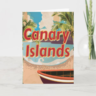 Cartes Pour Fêtes Annuelles Poster Vintage voyage des îles Canaries