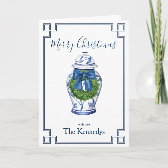 Cartes Pour Fêtes Annuelles Pot à gingembre en style chinoiserie (Devant)