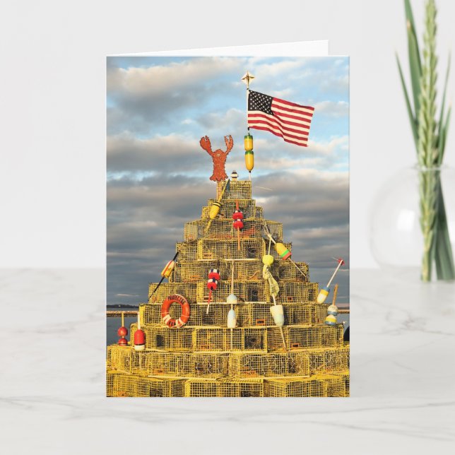 Cartes Pour Fêtes Annuelles Pots de homard en Plymouth, MA (Devant)