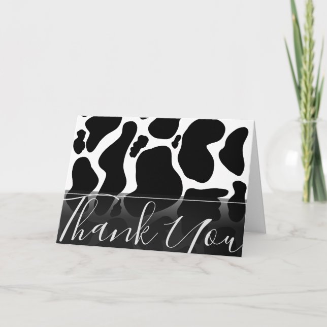 Cartes Pour Fêtes Annuelles Pots de vache noir simple Animal (Devant)