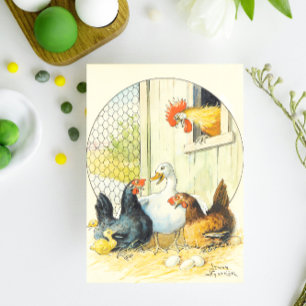 Cartes Pour Fêtes Annuelles Poulailler de Pâques suédois vintage Jenny Nyström