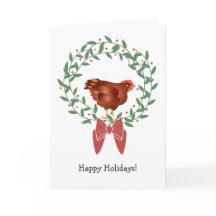 poule 3D rouge sur la guirlande/baies graphiques