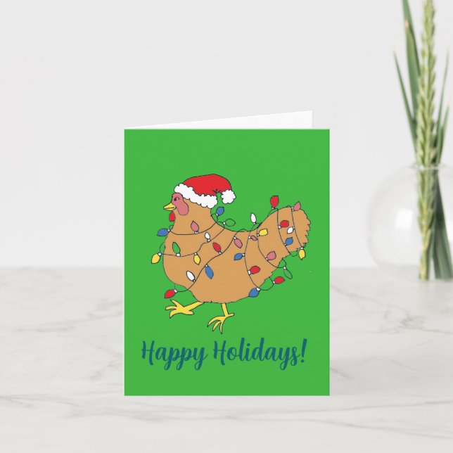 Cartes Pour Fêtes Annuelles Poule/Poulet prêt pour Noël (Devant)