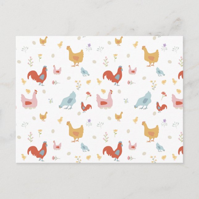 Cartes Pour Fêtes Annuelles Poules mignonnes et poulets pour bébés (Devant)
