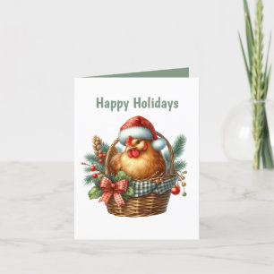 Cartes Pour Fêtes Annuelles Poulet de Noël festif personnalisable
