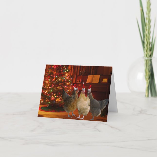 Cartes Pour Fêtes Annuelles Poulets de Noël (Devant)