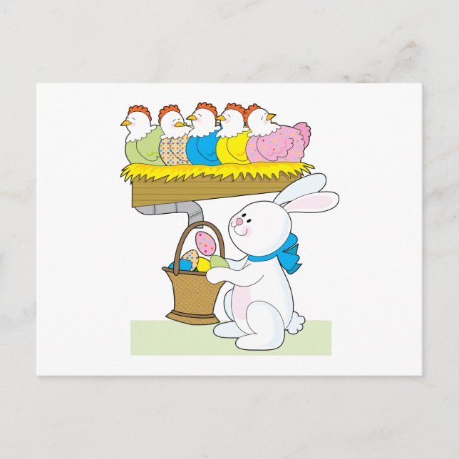 Cartes Pour Fêtes Annuelles Poulets de Pâques d'arc-en-ciel (Devant)