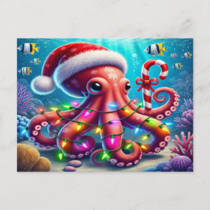 Cartes Pour Fêtes Annuelles poulpe de Noël