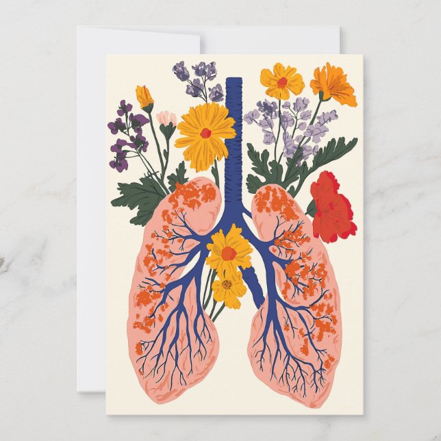 Cartes Pour Fêtes Annuelles Poumons en fleurs - Harmonie de la nature et de la (Devant)