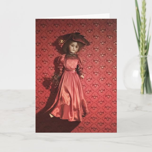 Cartes Pour Fêtes Annuelles poupée sur un mur (Devant)