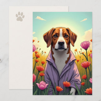 Cartes Pour Fêtes Annuelles Poupée violette en fleur