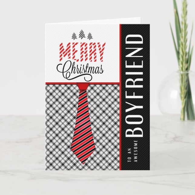 Cartes Pour Fêtes Annuelles pour ami garçon Joyeux Noël Masculine Necktie (Devant)