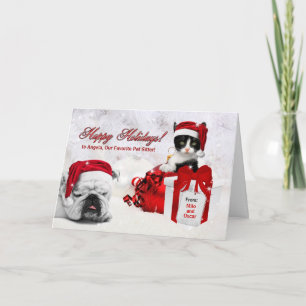Cartes Pour Fêtes Annuelles pour Animaux de compagnie Sitter à Noël Chat et ch