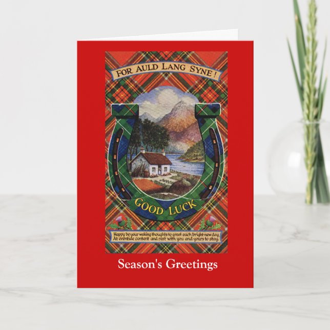 Cartes Pour Fêtes Annuelles Pour Auld Lang Syne, Bonne Chance (Devant)