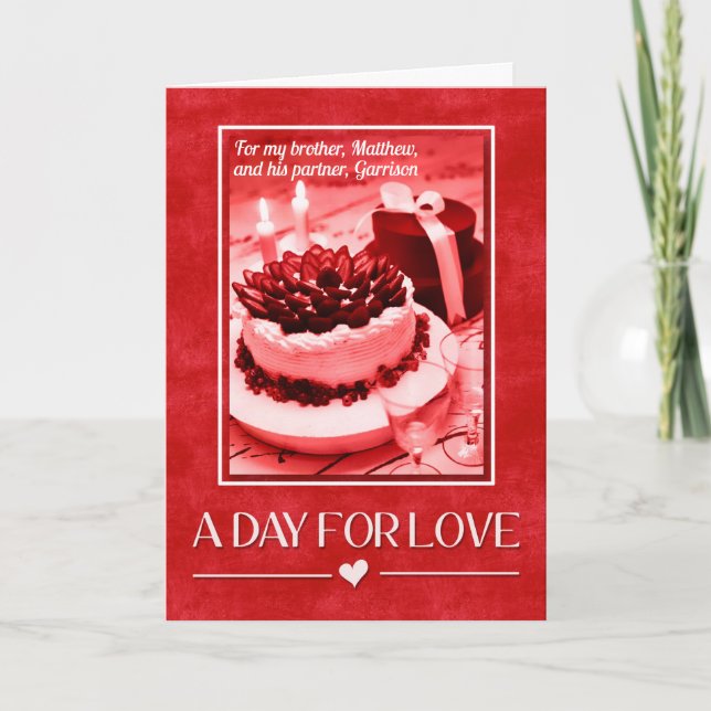 Cartes Pour Fêtes Annuelles pour Brother and His Partenaire on Valentine's Day (Devant)