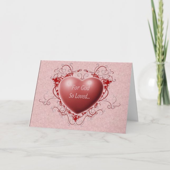 Cartes Pour Fêtes Annuelles Pour Dieu ainsi aimé (Devant)