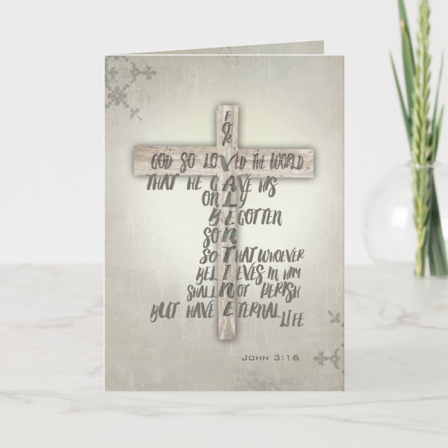Cartes Pour Fêtes Annuelles Pour Dieu si aimé Fête du Monde (Devant)