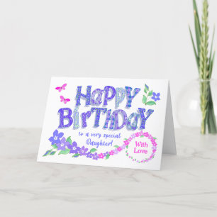 Cartes Pour Fêtes Annuelles Pour fille Anniversaire rose et bleu